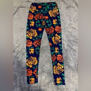 LuLaRoe (Onesize) Rose Patterned Leggings